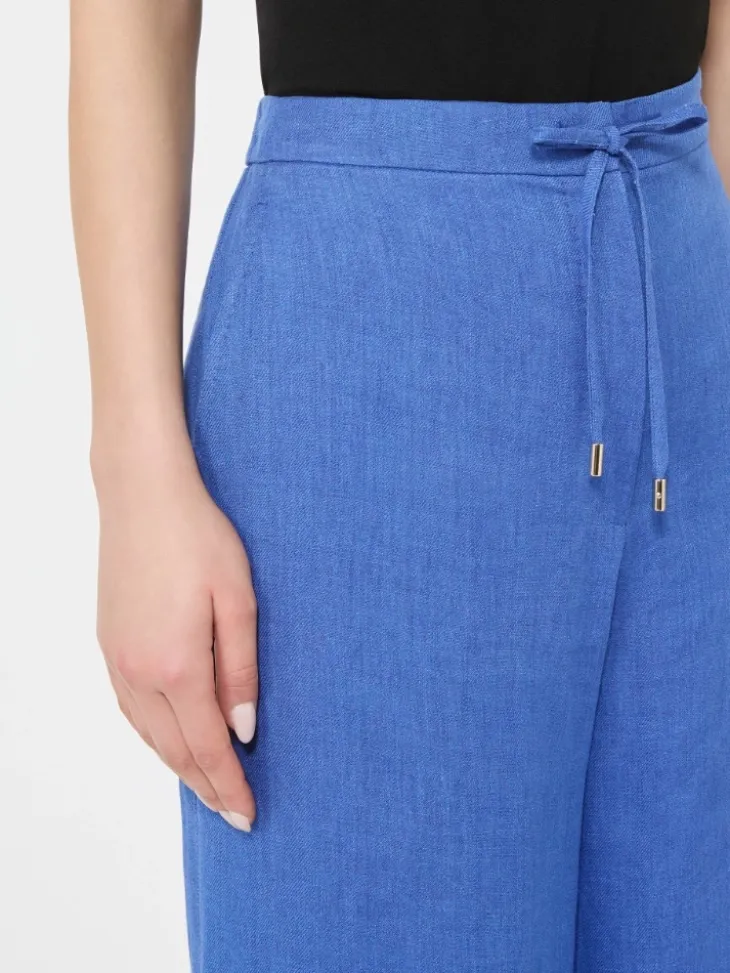 Linen twill trousers - NAVY
