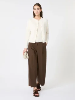 Linen yarn basic jumper - ECRU