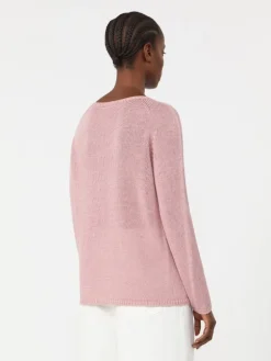 Linen yarn basic sweater - ANTIQUE ROSE
