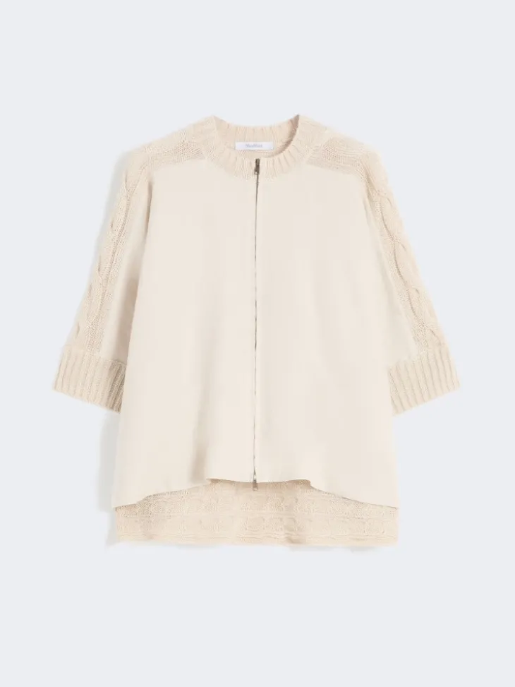 Linen yarn cardigan - BEIGE