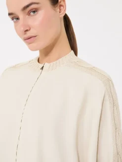 Linen yarn cardigan - BEIGE