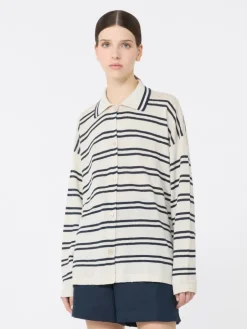 Linen yarn cardigan - WHITE