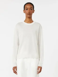 Linen yarn crew-neck sweater - MILK