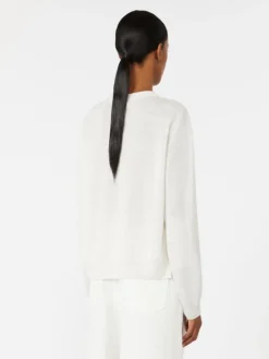 Linen yarn crew-neck sweater - MILK