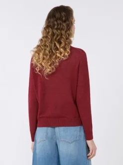 Linen yarn jumper - CHERRY