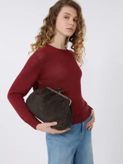 Linen yarn jumper - CHERRY