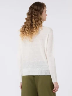 Linen yarn jumper - ECRU