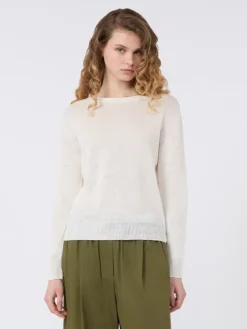 Linen yarn jumper - ECRU