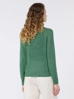Linen yarn jumper - GREEN