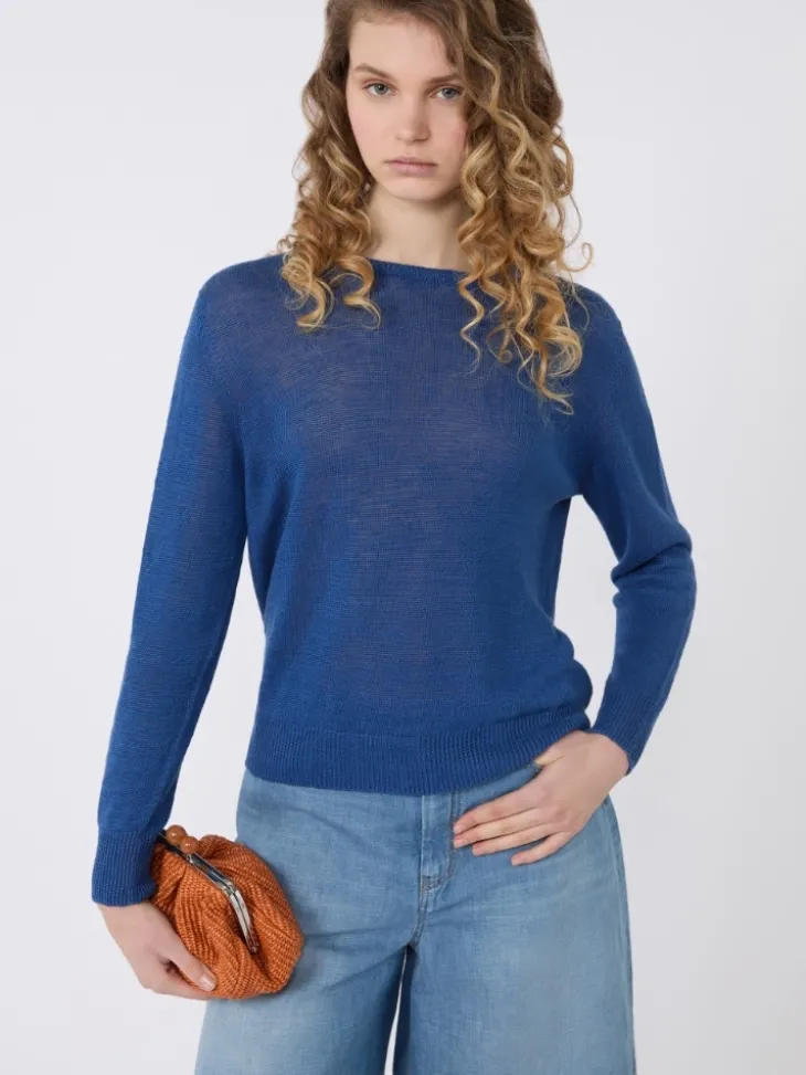 Linen yarn jumper - OCEAN