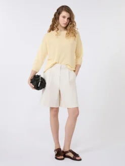 Linen yarn oversize jumper - LIGHT YELLOW