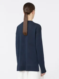 Linen yarn sweater - NAVY