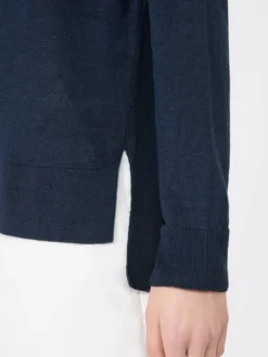 Linen yarn sweater - NAVY