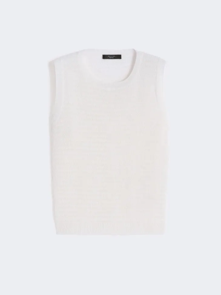 Linen yarn waistcoat - ECRU