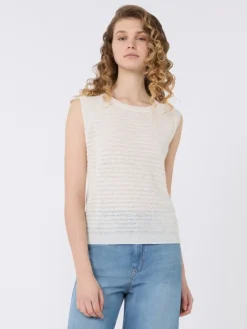 Linen yarn waistcoat - ECRU