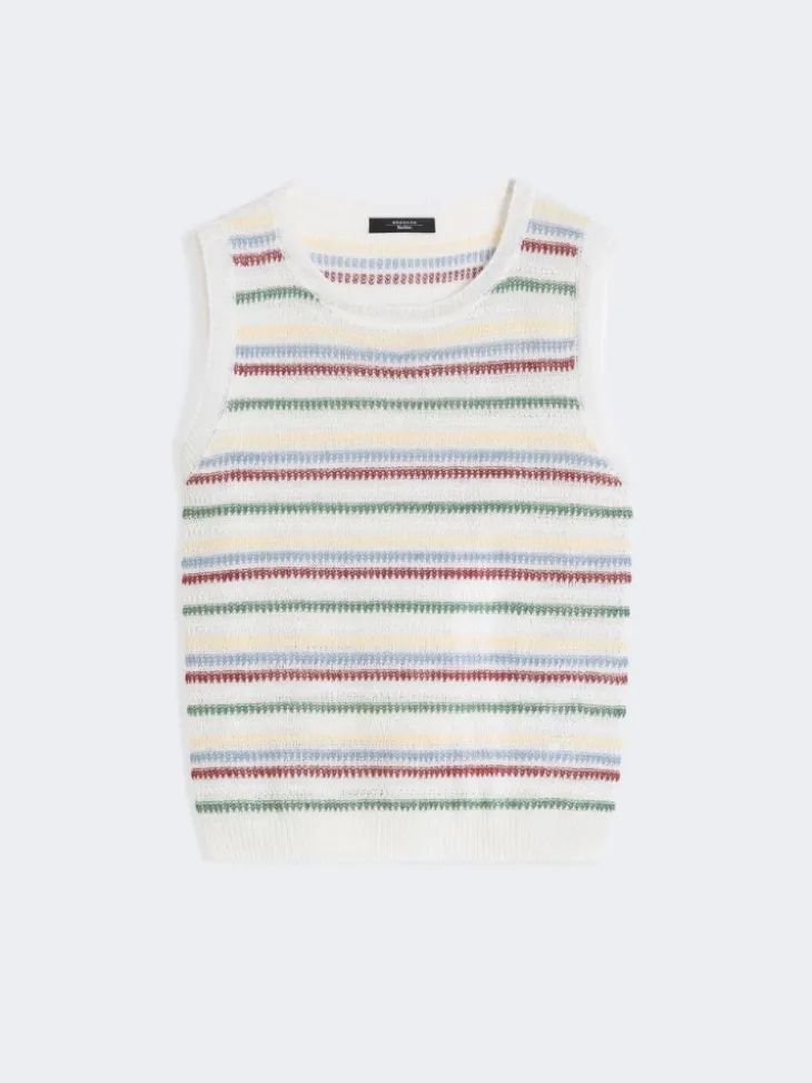 Linen yarn waistcoat - MULTICOLOUR