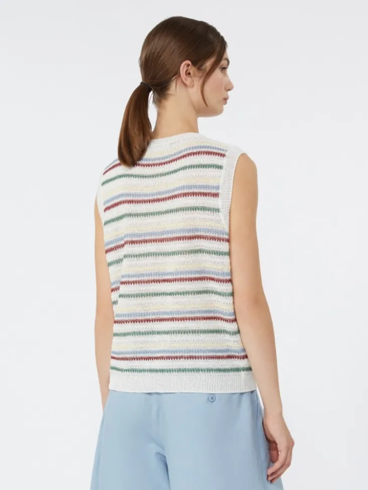 Linen yarn waistcoat - MULTICOLOUR