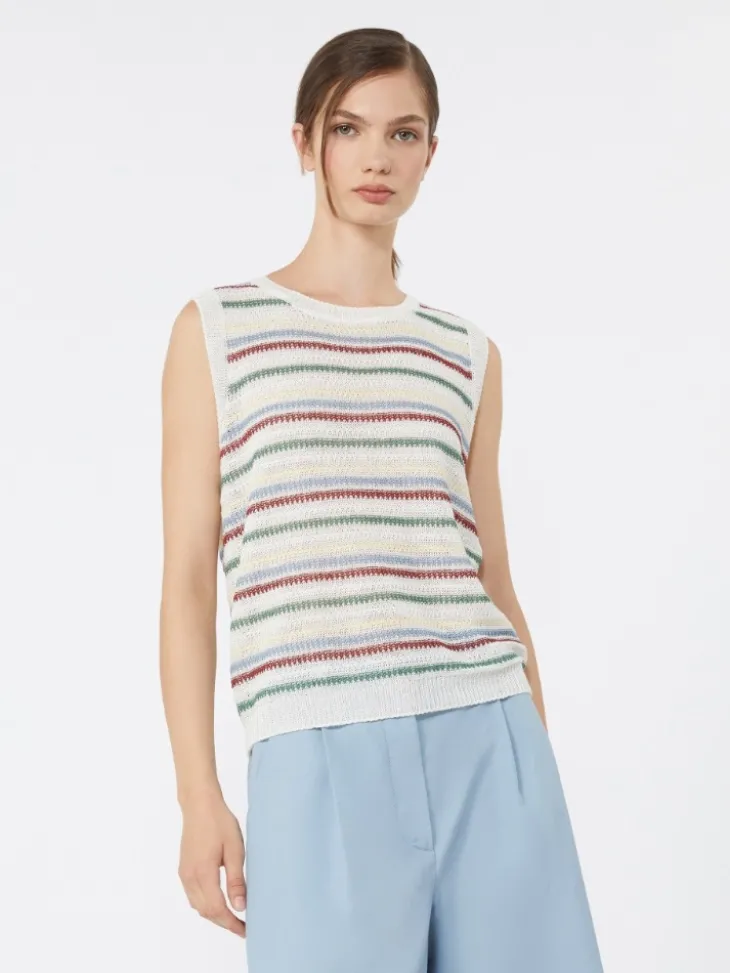 Linen yarn waistcoat - MULTICOLOUR