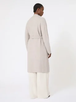Long alpaca and wool cardigan - SAND