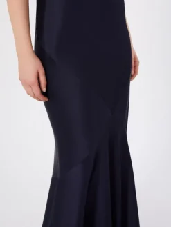 Long envers satin skirt - MIDNIGHTBLUE