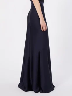 Long envers satin skirt - MIDNIGHTBLUE