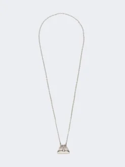Long necklace with large Pasticcino Bag charm - SILVER