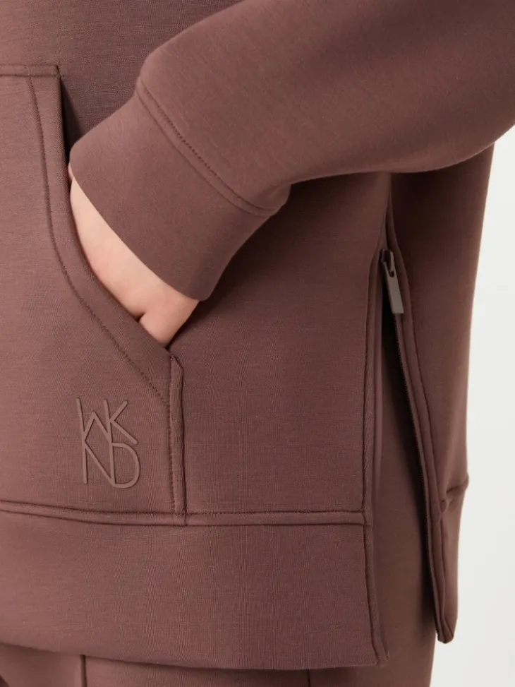 Long scuba jersey sweatshirt - BROWN