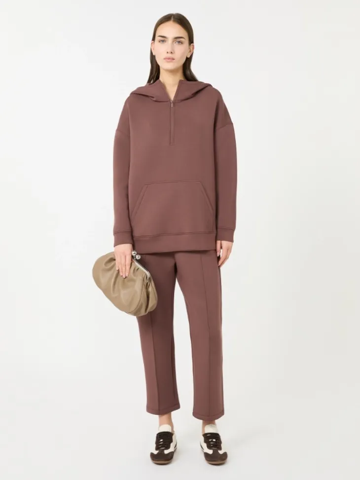 Long scuba jersey sweatshirt - BROWN