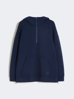 Long scuba jersey sweatshirt - NAVY
