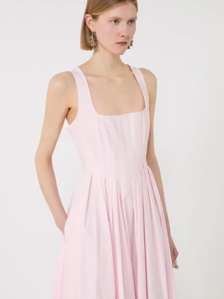 Long sleeveless pure cotton dress - PINK