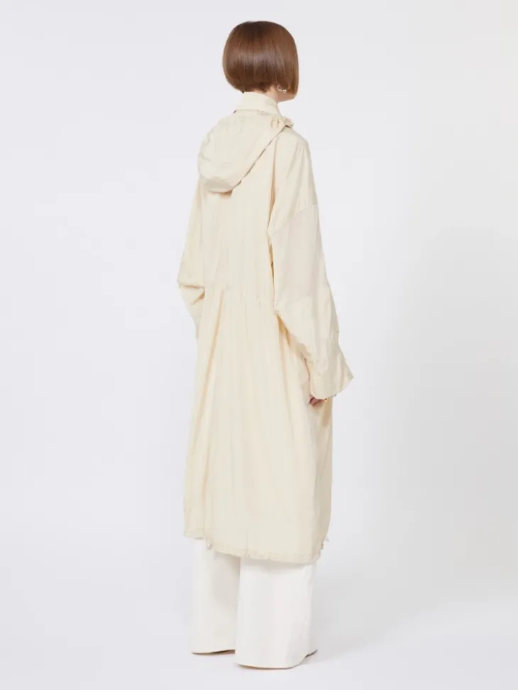 Long taffeta raincoat - VANILLA