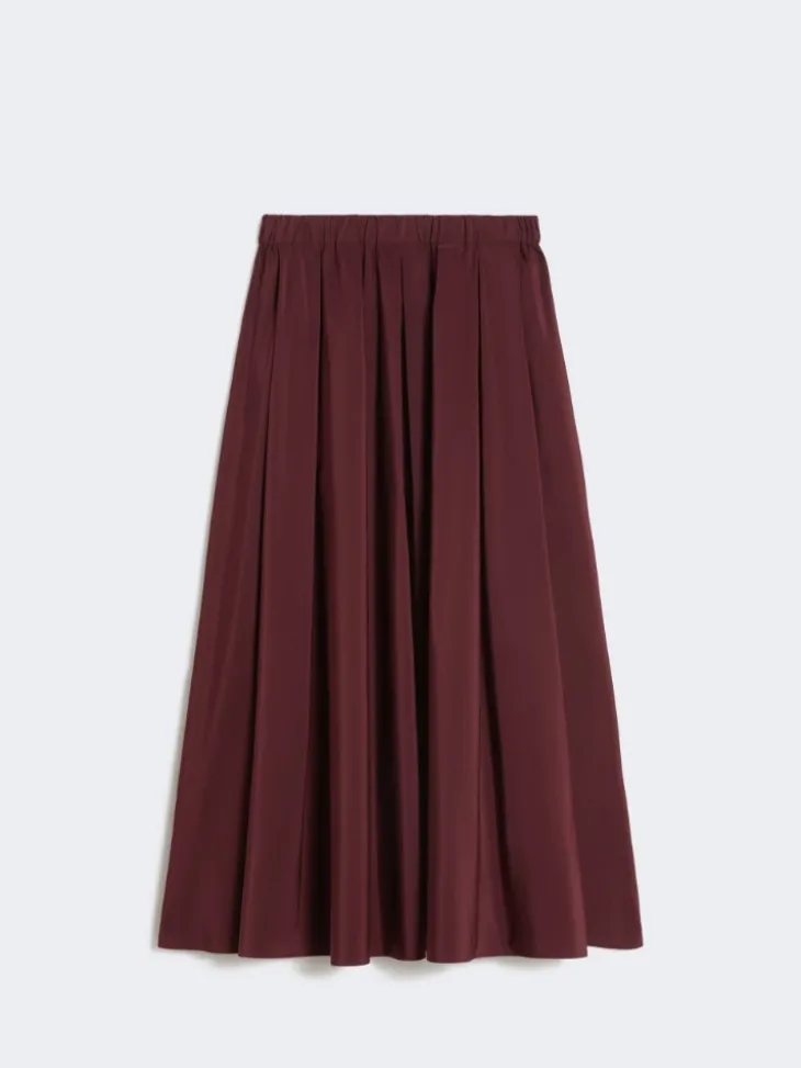Long taffeta skirt - BORDEAUX