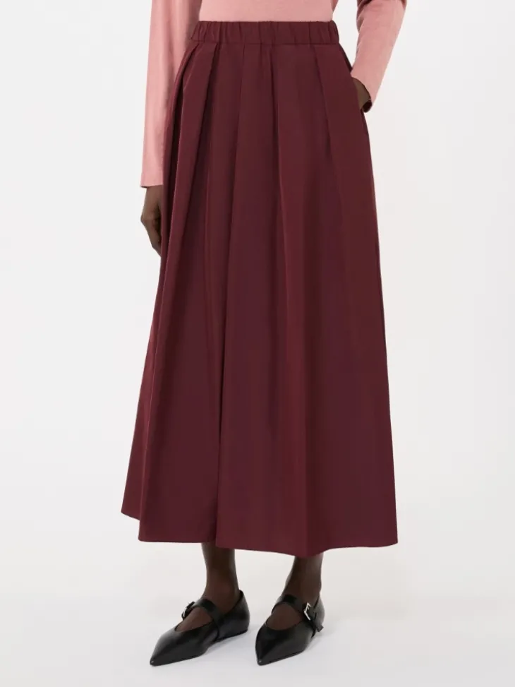 Long taffeta skirt - BORDEAUX