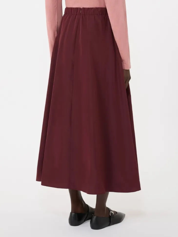 Long taffeta skirt - BORDEAUX