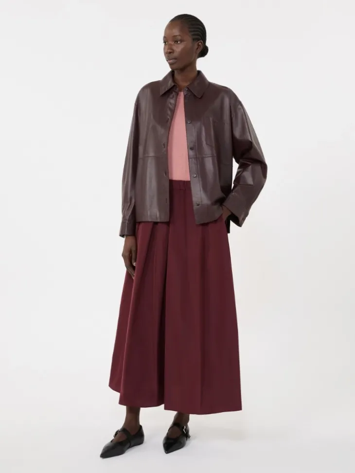 Long taffeta skirt - BORDEAUX