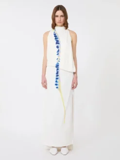 Long viscose dress - WHITE