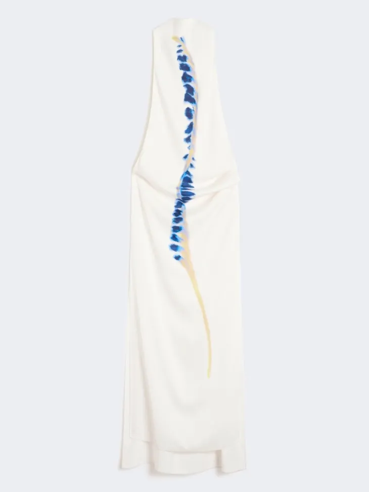 Long viscose dress - WHITE