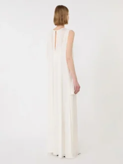Long, viscose jersey dress - WHITE