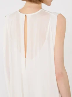 Long, viscose jersey dress - WHITE