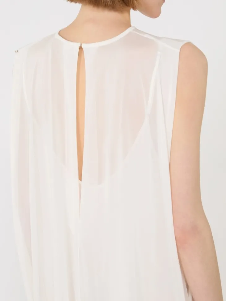 Long, viscose jersey dress - WHITE