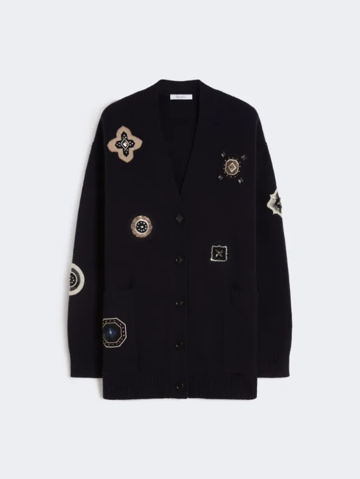 Long wool and cashmere cardigan - ULTRAMARINE