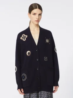 Long wool and cashmere cardigan - ULTRAMARINE