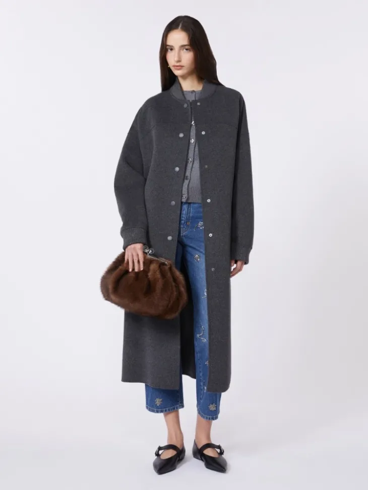 Long wool coat - DARK GREY