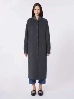 Long wool coat - DARK GREY