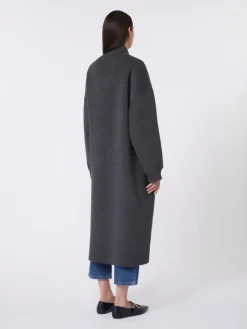 Long wool coat - DARK GREY