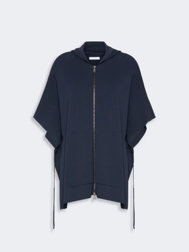 Loose, viscose crêpe cardigan - ULTRAMARINE