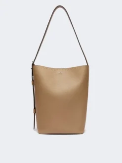 Medium Archetipo leather bag - MUD