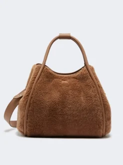 Medium Teddy fabric Marine bag - CAMEL