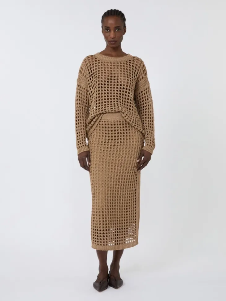 Mesh cotton skirt - DESERT