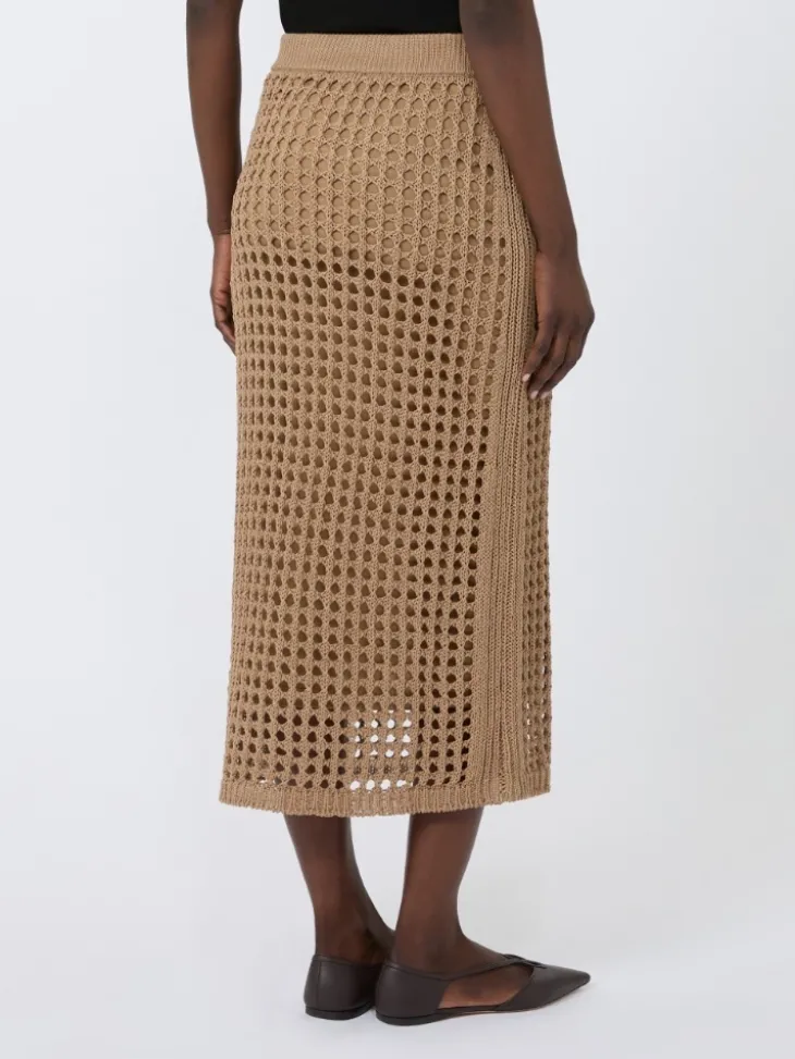 Mesh cotton skirt - DESERT